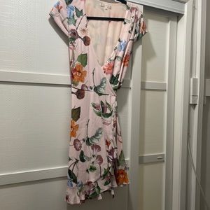 Pink wrap dress